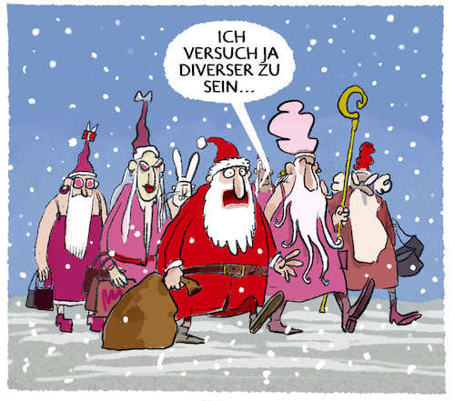 Cartoon: ... (medium) by markus-grolik tagged diversität,divers,nikolaus,weihnachtsmann,weihnachten,mann,frau,diversität,divers,nikolaus,weihnachtsmann,weihnachten,mann,frau