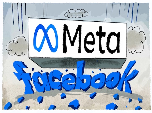 Cartoon: ...das Ende von Facebook (medium) by markus-grolik tagged facebook,meta,zuckerberg,instagram,social,media,plattform,virtuell,brille,whats,app,disruption,konzern,monopol,facebook,meta,zuckerberg,instagram,social,media,plattform,virtuell,brille,whats,app,disruption,konzern,monopol