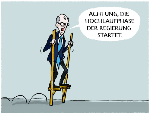 Cartoon: Die Ära Merz beginnt... (medium) by markus-grolik tagged friedrich,merz,cdu,bundesregierung,spd,deutschland,minister,groko,bundeskanzler,kanzler,klingbeil,neustart,erste,schritte,stelzen,stelzengeher,friedrich,merz,cdu,bundesregierung,spd,deutschland,minister,groko,bundeskanzler,kanzler,klingbeil,neustart,erste,schritte,stelzen,stelzengeher