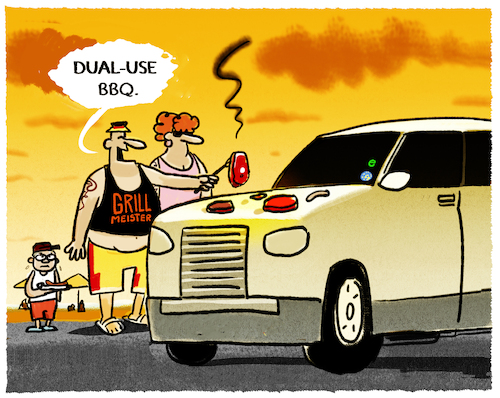 Cartoon: Hitzewelle... (medium) by markus-grolik tagged hitzewelle,grill,dual,use,klimawandel,bbq,suv,auto,hitze,kuehlergrill,sommer,hitzewelle,grill,dual,use,klimawandel,bbq,suv,auto,hitze,kuehlergrill,sommer