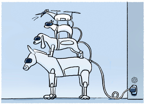 Cartoon: KI-Musik (medium) by markus-grolik tagged ki,musik,chatgpt,openai,kuenstliche,intelligenz,digitalisierung,musikanten,bots,ki,musik,chatgpt,openai,kuenstliche,intelligenz,digitalisierung,musikanten,bots