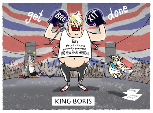 Cartoon: ...KO-Sieg mit Dilyn... (medium) by markus-grolik tagged brexit,boris,johnson,london,bruessel,europa,neuwahl,tory,labour,james,corbyn,brexit,boris,johnson,london,bruessel,europa,neuwahl,tory,labour,james,corbyn