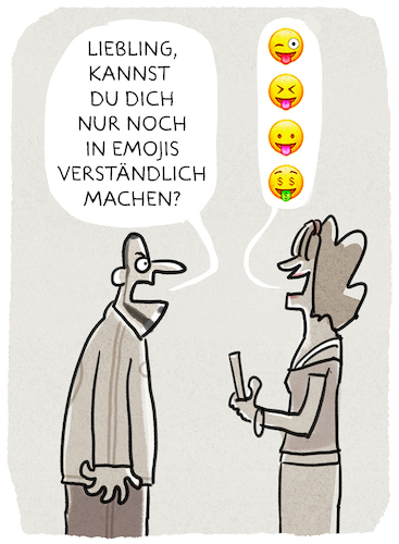 Cartoon: ...Kommunikation... (medium) by markus-grolik tagged emoji,emojis,kommunikation,smartfon,sms,whats,app,facebook,likes,gespräch,talk,emoji,emojis,kommunikation,smartfon,sms,whats,app,facebook,likes,gespräch,talk