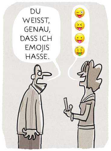 Cartoon: ..Kommunikation... (medium) by markus-grolik tagged emoji,zeichen,smartphone,handy,mann,frau,talk,kommunikation,emoji,zeichen,smartphone,handy,mann,frau,talk,kommunikation