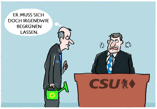 Cartoon: Merz in Augsburg... (medium) by markus-grolik tagged merz,soeder,gruene,schwarzgruen,bundeskanzler,bundestagswahl,union,kanzlerkandidat,land,bund,nrw,bayern,parteitag,augsburg,merz,soeder,gruene,schwarzgruen,bundeskanzler,bundestagswahl,union,kanzlerkandidat,land,bund,nrw,bayern,parteitag,augsburg