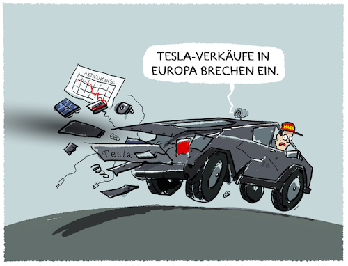Cartoon: Musk verliert EU-Marktanteile... (medium) by markus-grolik tagged musk,tesla,maga,usa,byd,eauto,elektroauto,verkauf,vw,acea,elektroautobauer,gigafactory,elektrobauer,autohersteller,verlust,verluste,musk,tesla,maga,usa,byd,eauto,elektroauto,verkauf,vw,acea,elektroautobauer,gigafactory,elektrobauer,autohersteller,verlust,verluste