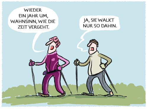 Cartoon: Neujahrswalking (medium) by markus-grolik tagged neujahr,2025,walken,zeit,vergaenglichkeit,geschwindigkeit,sport,vorsaetze,alter,lebenszeit,freizeit,neujahr,2025,walken,zeit,vergaenglichkeit,geschwindigkeit,sport,vorsaetze,alter,lebenszeit,freizeit