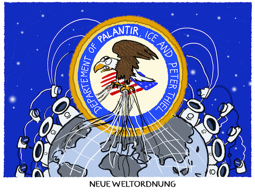 Cartoon: Palantir... (medium) by markus-grolik tagged palantir,peter,thiel,usa,ueberwachung,software,ice,nsa,palantir,peter,thiel,usa,ueberwachung,software,ice,nsa