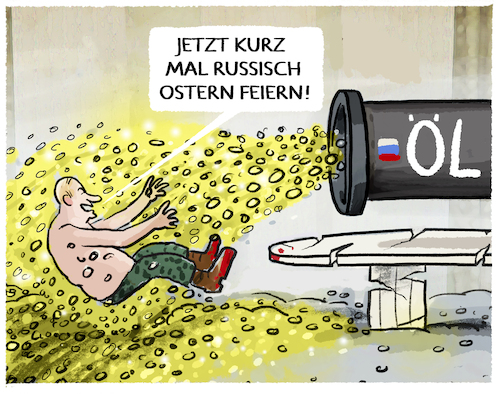 Cartoon: Profiteur Putin... (medium) by markus-grolik tagged oel,oelpreis,russland,ukraine,putin,oeltanker,einnahmen,krieg,trump,irankrieg,hormus,gewinner,gewinn,kriege,iran,oel,oelpreis,russland,ukraine,putin,oeltanker,einnahmen,krieg,trump,irankrieg,hormus,gewinner,gewinn,kriege,iran