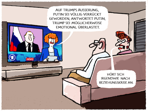 Cartoon: Kreml kommentiert Trump... (medium) by markus-grolik tagged trump,putin,usa,russland,weltmacht,ukraine,krieg,angriffskrieg,waffenruhe,verhandlungen,friedensnobelpreis,frieden,sanktionen,beziehungskrise,trump,putin,usa,russland,weltmacht,ukraine,krieg,angriffskrieg,waffenruhe,verhandlungen,friedensnobelpreis,frieden,sanktionen,beziehungskrise