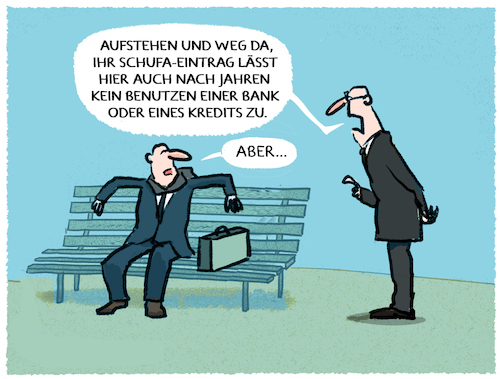 Cartoon: Schufa-Urteil... (medium) by markus-grolik tagged schufa,gerichtsurteil,kredit,kreditwuerdigkeit,banken,bank,sparkassen,vermieter,auskunft,daten,urteil,gericht,schulden,schufa,gerichtsurteil,kredit,kreditwuerdigkeit,banken,bank,sparkassen,vermieter,auskunft,daten,urteil,gericht,schulden