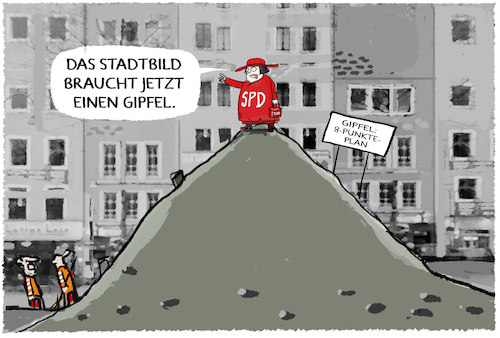 Cartoon: Stadtbildgipfel... (medium) by markus-grolik tagged stadtbildgipfel,stadtbild,spd,cdumerz,deutschland,bundesregierung,debatte,stadtbildgipfel,stadtbild,spd,cdumerz,deutschland,bundesregierung,debatte