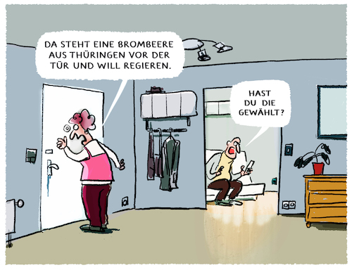 Cartoon: Thüringer Koalition... (medium) by markus-grolik tagged brombeer,wagenknecht,thueringen,cdu,mario,voigt,spd,koalition,landtag,deutschland,bsw,regierung,brombeer,wagenknecht,thueringen,cdu,mario,voigt,spd,koalition,landtag,deutschland,bsw,regierung