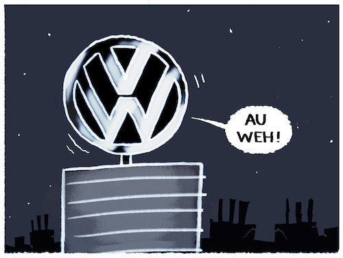 Cartoon: Volkswagenkrise.. (medium) by markus-grolik tagged vw,autobauer,deutschland,wolfsburg,eauto,elkektro,kuendigungen,schliessungen,vw,autobauer,deutschland,wolfsburg,eauto,elkektro,kuendigungen,schliessungen