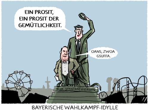 Cartoon: Wiesnwahlkampf... (medium) by markus-grolik tagged wiesn,bayern,wahlkampf,landtagswahl,soeder,aiwanger,csu,freie,waehler,muenchen,oktoberfest,staatsregierung,flugblattaffaere,wiesn,bayern,wahlkampf,landtagswahl,soeder,aiwanger,csu,freie,waehler,muenchen,oktoberfest,staatsregierung,flugblattaffaere