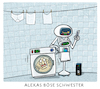Cartoon: A.I. (small) by markus-grolik tagged alexa amazon künstliche intelligenz smart house automatisierung haushalt roboter digitalisierung usa silikon valley google apple autonomgrolik