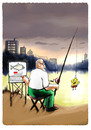Cartoon: angler (small) by markus-grolik tagged sponge,bob,angler,fischen,natur,umwelt,digital,fisching,cartoon,grolik