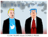 Cartoon: Demnaechst... (small) by markus-grolik tagged elon,musk,donald,trump,twitter,tweet,politik,populismus,usa,republikaner,social,media,internet,monopol,meinungsfreiheit,demokratie