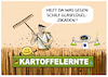 Cartoon: Ernteausfall durch Zikaden... (small) by markus-grolik tagged cixiidae,glasflügelzikade,kartoffel,kartoffelernte,landwirtschaft,gemüse,deutschland,ernte,bauern