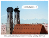 Cartoon: EU-Hauptsitz.. (small) by markus-grolik tagged apples,milliarde,technik,investition,münchen,bayern,standort,apple,investieren,investiert,hauptsitz,europa,wirtschaft