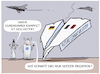 Cartoon: FCAS-Kampfjet gescheitert... (small) by markus-grolik tagged fcas,eu,europa,verteidigung,kampfjet,deutschland,frankreich,macron,merz,luftverteidigung,militaer,usa