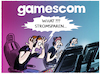 Cartoon: gamescom 2022 (small) by markus-grolik tagged computerspiele,spielekonsolen,cloudgaming,serverfarmen,stromsparen,sparen,strombedarf,strom,streaming,verbrauch,energie,energiekrise