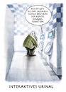 Cartoon: interaktives Urinal 2.0 (small) by markus-grolik tagged interaktiv multimedia touchscreen konto kostenpflichtig wc toilette