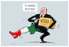 Cartoon: Italiens Vortänzer... (small) by markus-grolik tagged italien,rechtsregierung,meloni,russland,putin,berlusconi,geschenk,20,flaschen,wodka,europa,eu,sanktionen