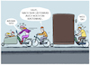 Cartoon: Radl-Highway... (small) by markus-grolik tagged rad,radler,fahrrad,fahrradverkehr,kastenrad,lastenrad,ebikes,geschwindigkeit,unfallgefahr,infrastruktur,radfahrer