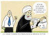 Cartoon: ...Rouhani... (small) by markus-grolik tagged iran,atomprogramm,usa,trump,atomdeal,uran,europa,rohani,sanktionen,destabilisierung,naher,osten,region