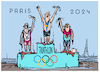 Cartoon: Dabei Seine ist alles... (small) by markus-grolik tagged olympia,triathlon,freiwasserschwimmen,finale,siegerehrung,umwelt,verschmutzung,kanalisation,paris,seine,keime,grenzwerte,ioc