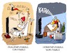 Cartoon: Sommermärchen vs Winterschlaf (small) by markus-grolik tagged fussball,wm,katar,herrenfussball,dfb,popp,finale,wembley,sommer,winter,weihnachten,hitze,kaelte,gasmangel,frauenfussball