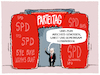 Cartoon: SPD-Parteitag... (small) by markus-grolik tagged parteitag,exkanzler,scholz,verabschiedung,baerbel,bas,finanzminister,lars,klingbeil,parteivorsitz,abstimmung,vizekanzler,arteitag,spd,partei,umfrage,umfragewerte