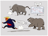 Cartoon: Trumps Zollrückzieher... (small) by markus-grolik tagged trump,börse,strafzölleaktienmärkte,aktien,inflations,usa,maga,europa,eu,staatsanleihen,davos,schulden