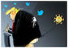 Cartoon: Trump Covid Twitter (small) by markus-grolik tagged netzwerk,waehlerstimmen,praesident,populismus,demokratie,umfragewerte,umfragen,twittern,twitter,fake,news,trump,covid,19,corona,usa,sars,pandemie