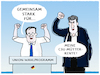 Cartoon: Uneinigkeiten... (small) by markus-grolik tagged söder,laschet,cdu,csu,wahlprogramm,mütterrente,kanzlerkandidat