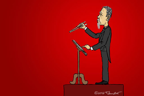 Cartoon: Chinese conductor (medium) by Mandor tagged conductor,china