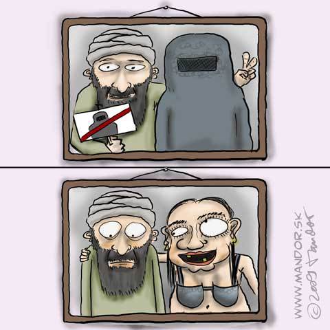 Cartoon: Good intentions... (medium) by Mandor tagged burka