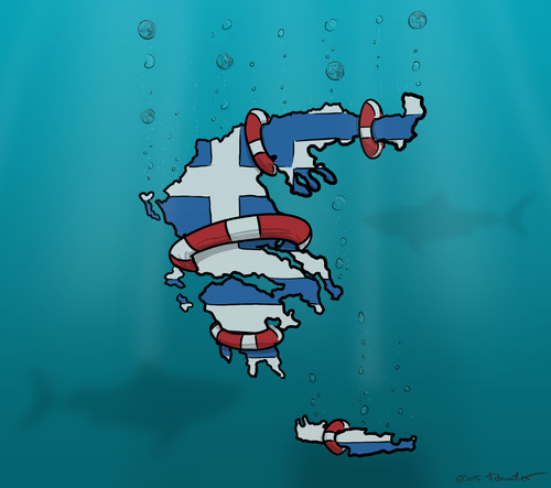Cartoon: Greece (medium) by Mandor tagged greece,underwater