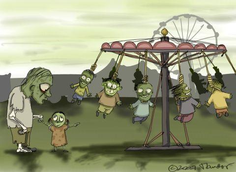 Cartoon: Zombie kids (medium) by Mandor tagged zombies