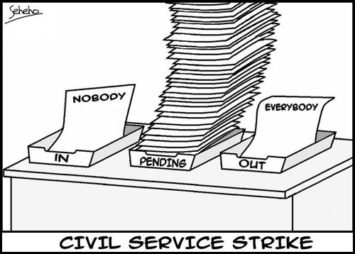 Cartoon: strike 1 (medium) by Thamalakane tagged botswana,service,civil,strike