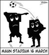 Cartoon: ZEBRAS VS WARRIORS (small) by Thamalakane tagged soccer,botswana,namibia,maun