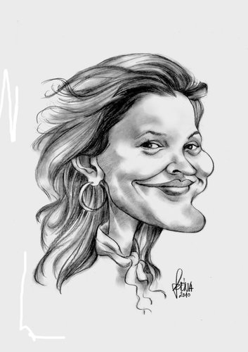 Cartoon: Drew Barrymore (medium) by Szena tagged drew,barrymore,actor,caricature