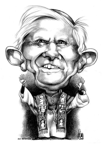 Cartoon: Pope Benedict XVI (medium) by Szena tagged pope,benedict,xvi,vatican,religion