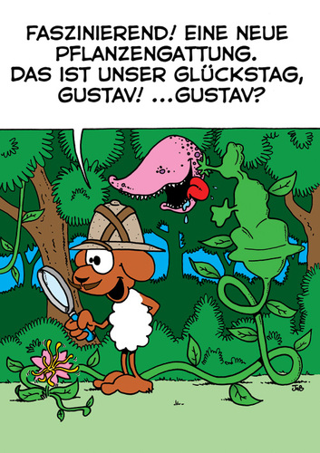 Cartoon: neue Pflanzengattungen (medium) by Bruder JaB tagged schaf,lamm,pflanze,forscher