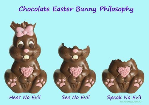Cartoon: Chocolate EasterBunny Philosophy (medium) by Hearing Care Humor tagged hard,bunny,easter,chocolate,hearing,ear,deaf,of