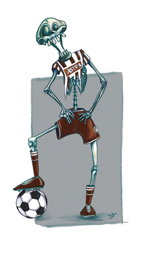 Cartoon: St. Pauli...bis in die Ewigkeit (medium) by Lissy tagged hamburg,stpauli,soccer,skelett,fussball