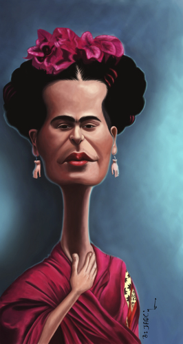 Cartoon: Frida (medium) by jaime ortega tagged frida