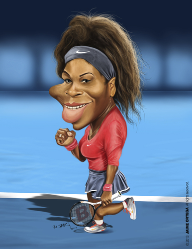 Cartoon: Serena Williams (medium) by jaime ortega tagged serena,williams