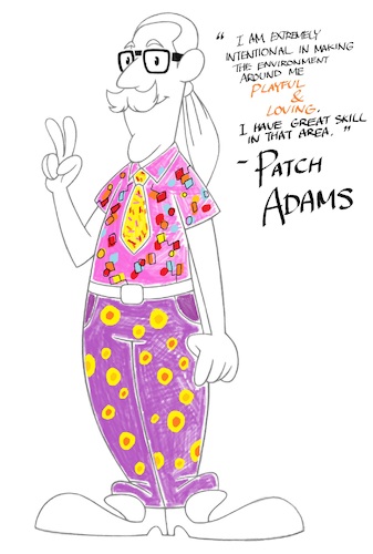 Cartoon: Patch Adams (medium) by BDTXIII tagged patchadams,bdtxiii,caricature